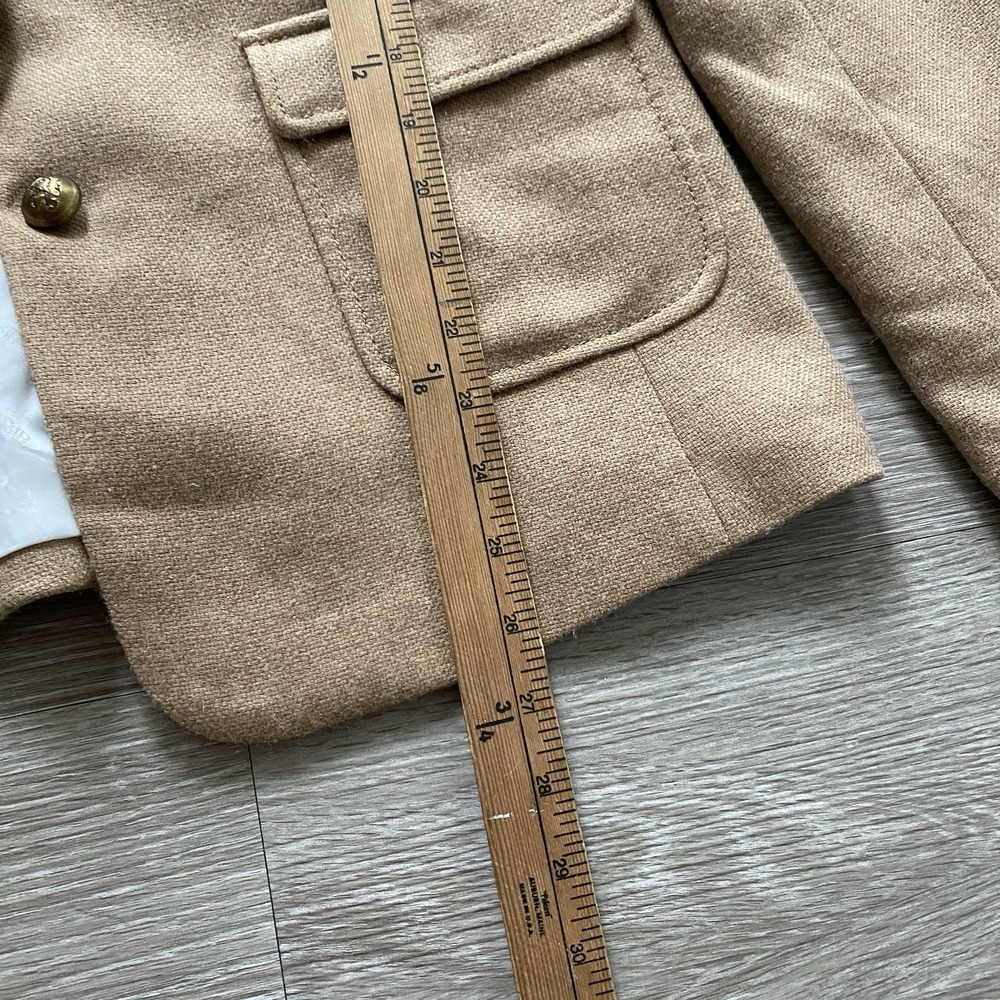 Banana Republic Hacking Jacket Womens 10 Camel Wool Blend Blazer Academia Preppy - Picture 2 of 13